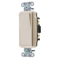 Hubbell Wiring Device-Kellems Switches and Lighting Control, Decorator Switch, Specification Grade, Single Pole, 15A 120/277V AC, Back and Side Wired, Light Almond DS115LA